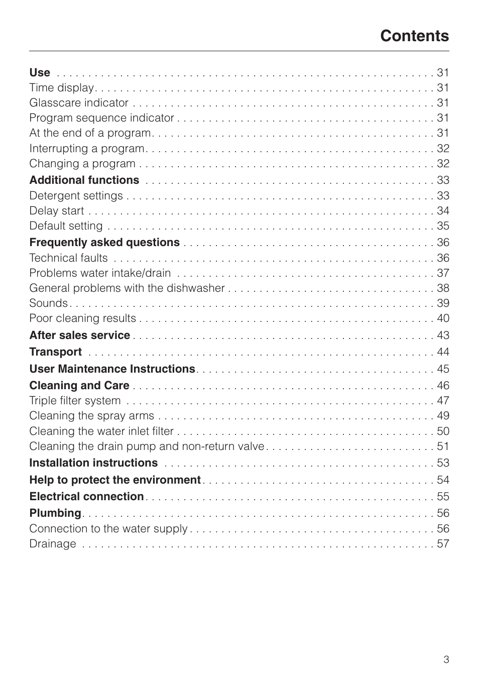 Miele G 2420 G 2430 User Manual | Page 3 / 60