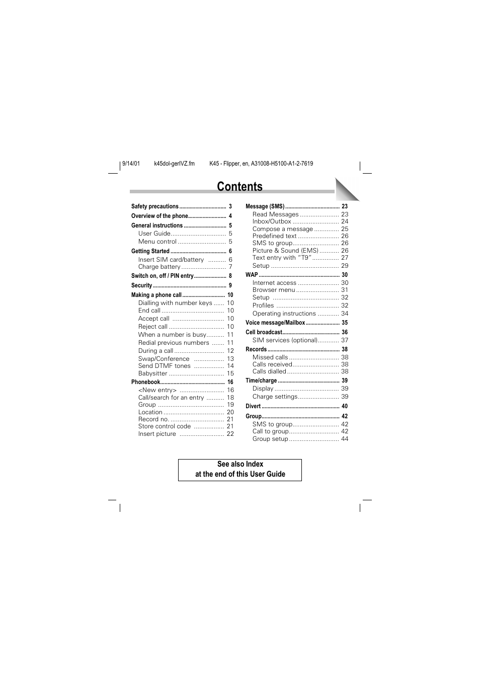 Rqwhqwv | Siemens C45 User Manual | Page 3 / 82