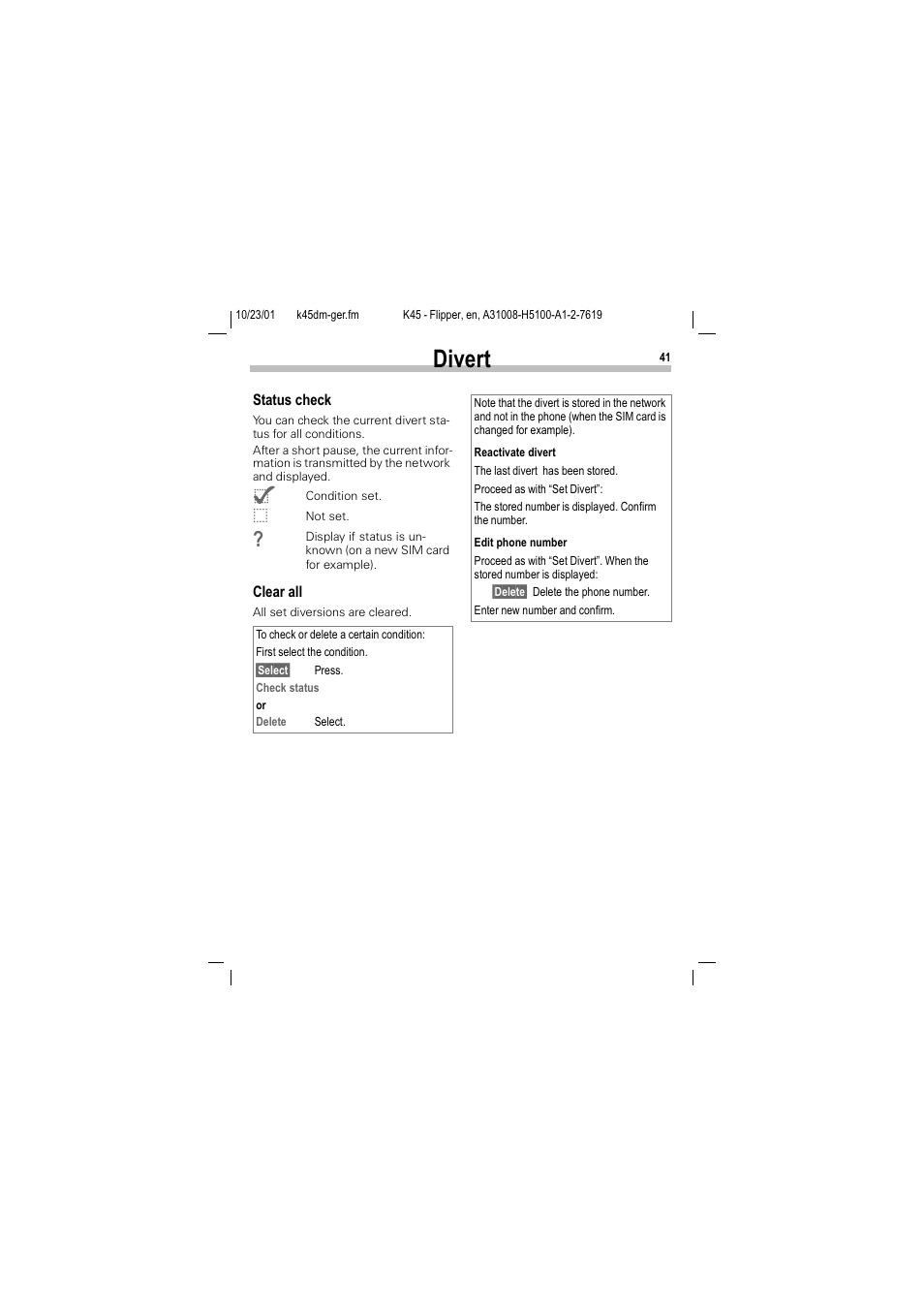 Lyhuw | Siemens C45 User Manual | Page 43 / 82