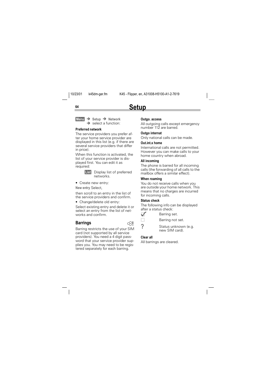 6hwxs | Siemens C45 User Manual | Page 66 / 82