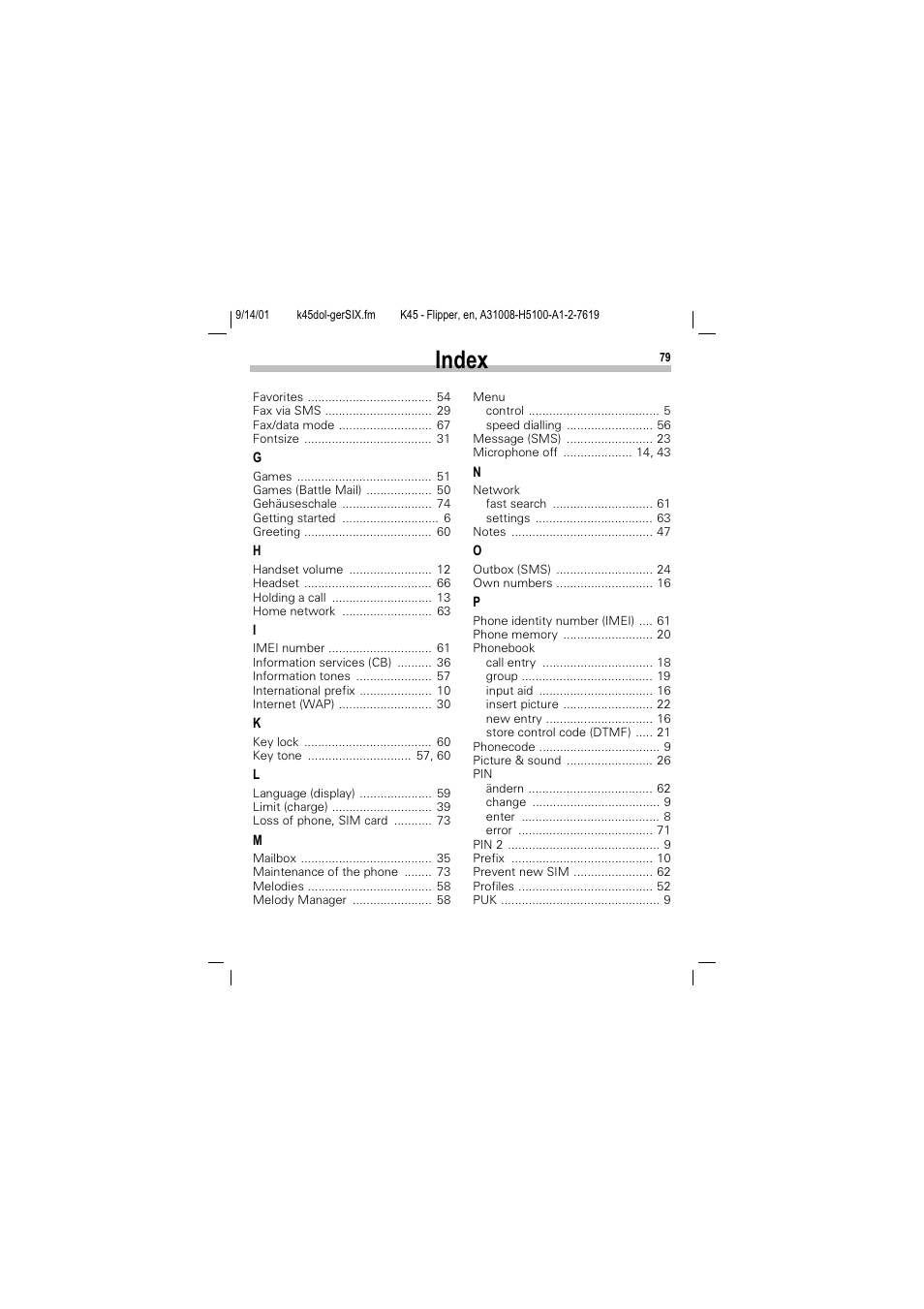 Siemens C45 User Manual | Page 81 / 82