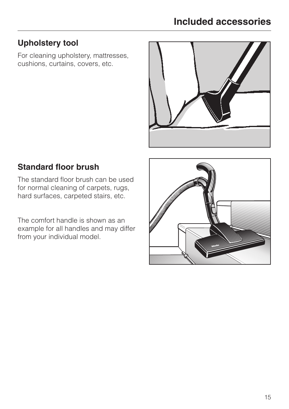 Included accessories | Miele S 5000 User Manual | Page 15 / 48