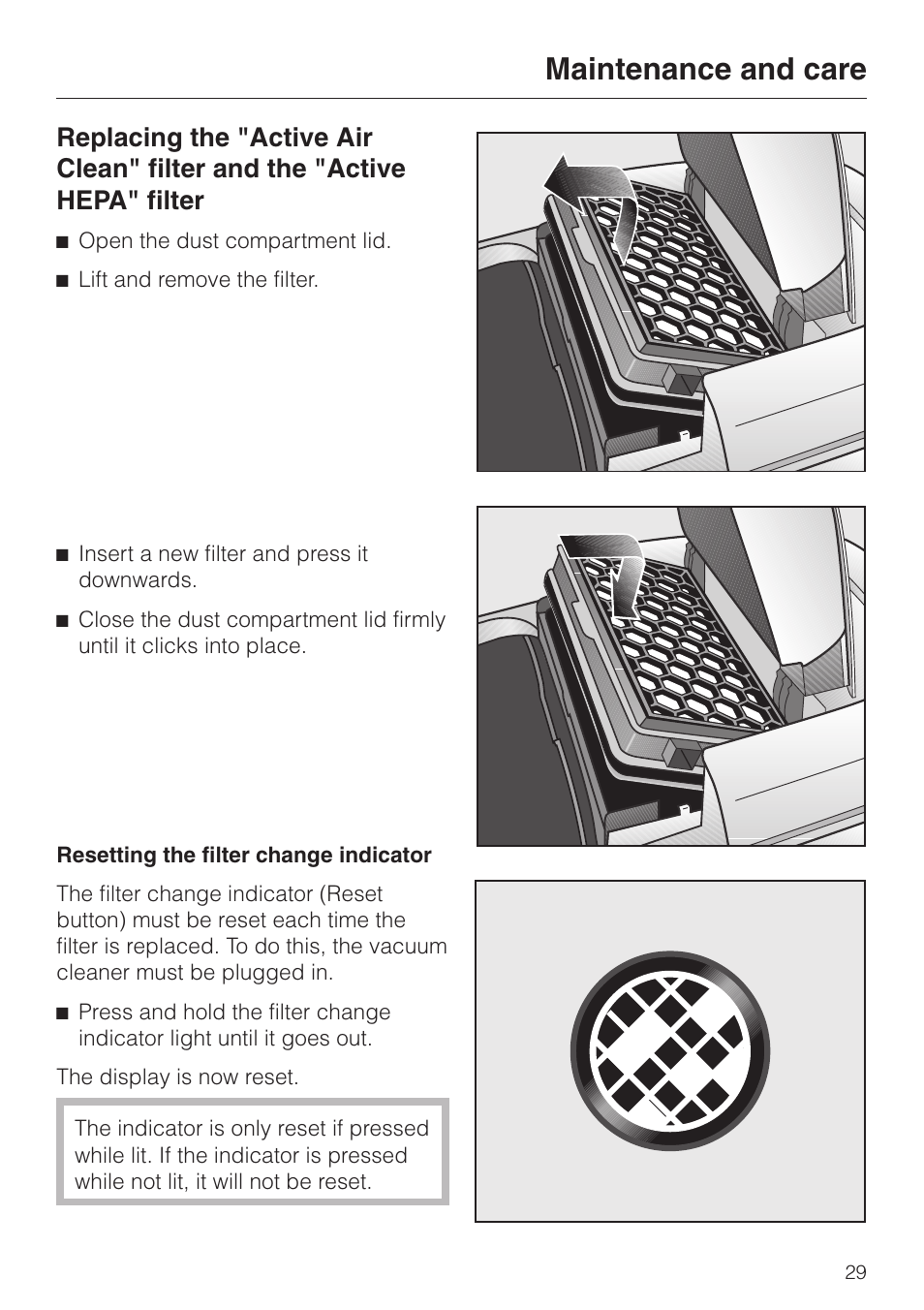 Maintenance and care | Miele S 5000 User Manual | Page 29 / 48