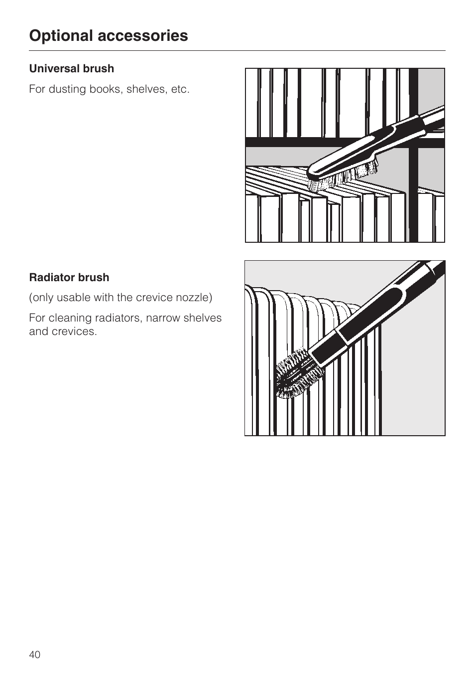 Optional accessories | Miele S 5000 User Manual | Page 40 / 48