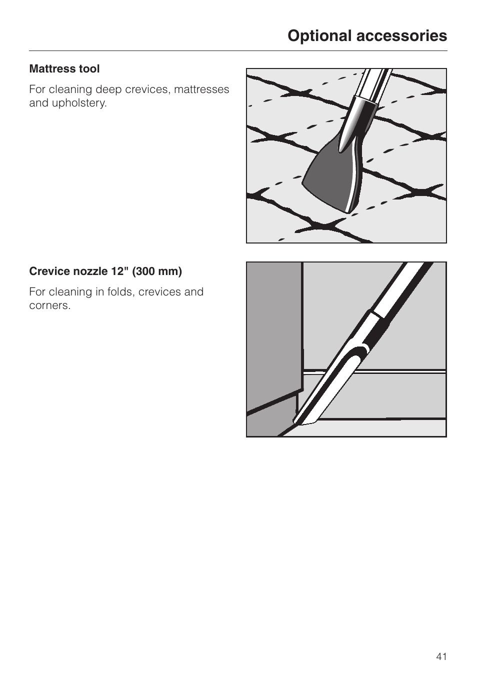 Optional accessories | Miele S 5000 User Manual | Page 41 / 48