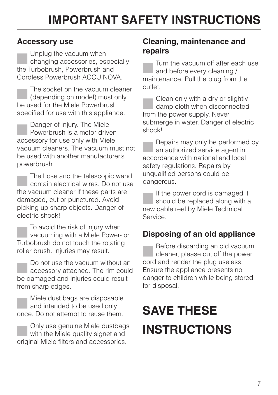 Miele S 5000 User Manual | Page 7 / 48