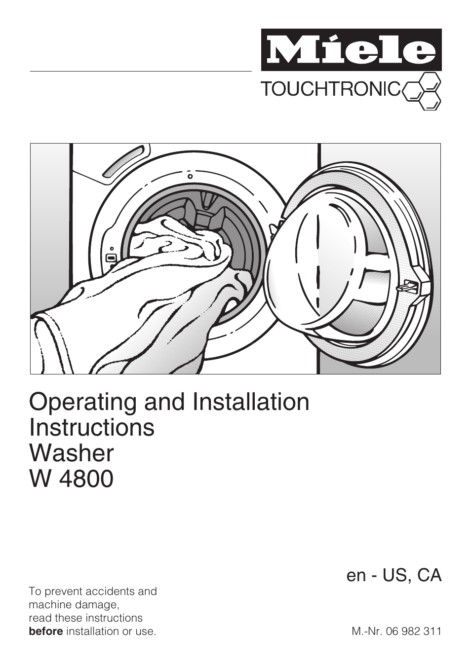 Miele TOUCHTRONIC W 4800 User Manual | 52 pages