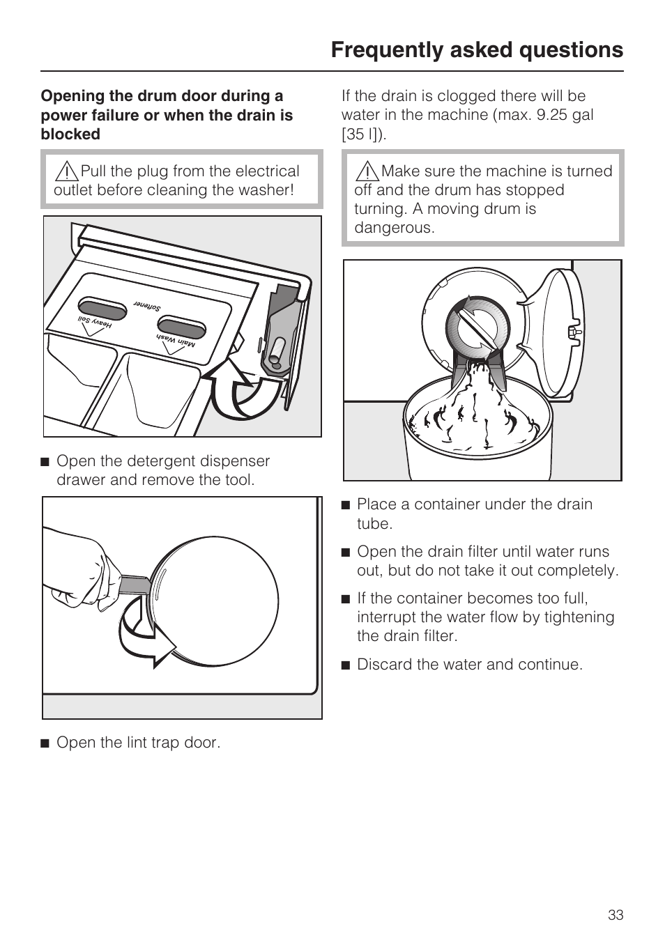 Frequently asked questions | Miele TOUCHTRONIC W 4800 User Manual | Page 37 / 52