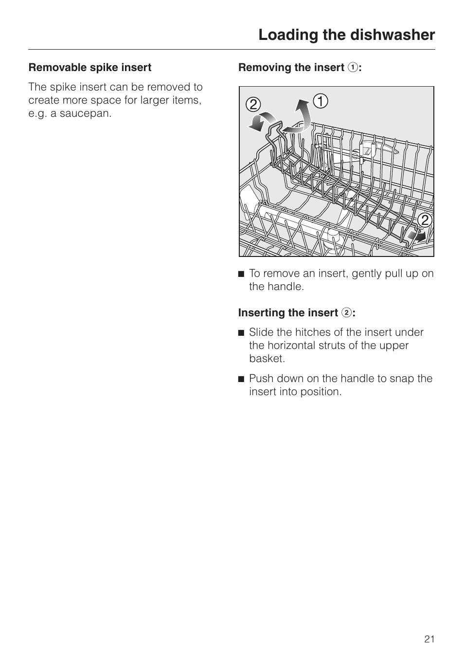 Loading the dishwasher | Miele G2470 User Manual | Page 21 / 60