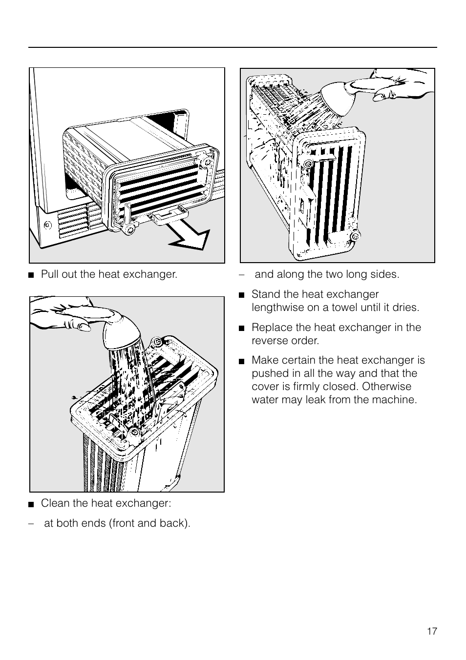 Cleaning and care | Miele T 1565 C User Manual | Page 17 / 28