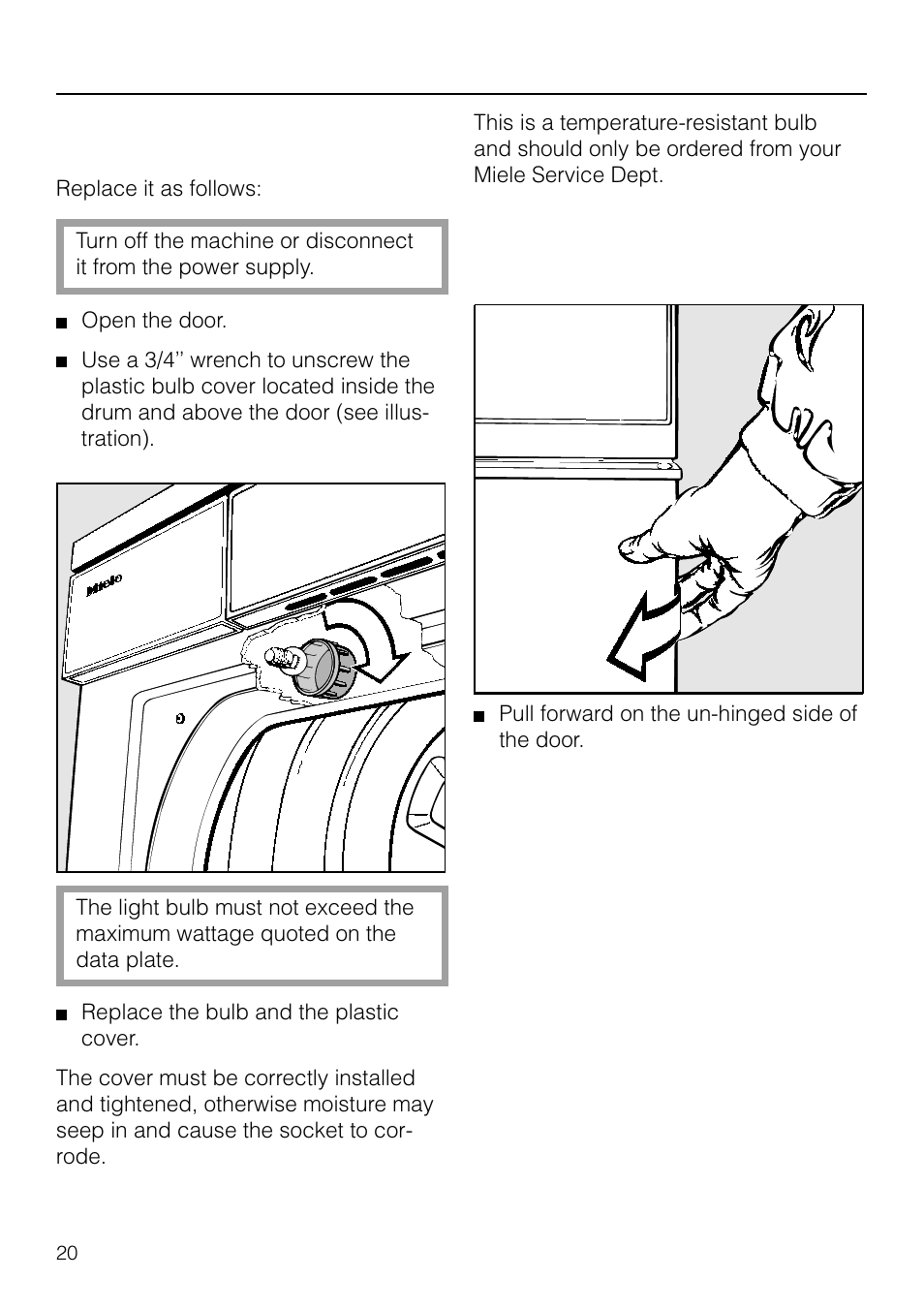 Problem solving guide | Miele T 1565 C User Manual | Page 20 / 28