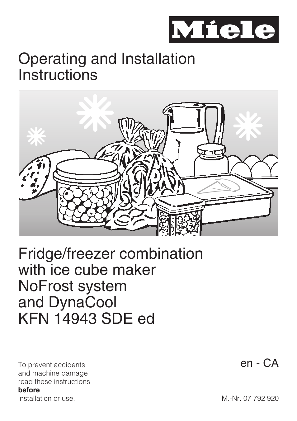 Miele KFN 14943 SDE ED User Manual | 68 pages