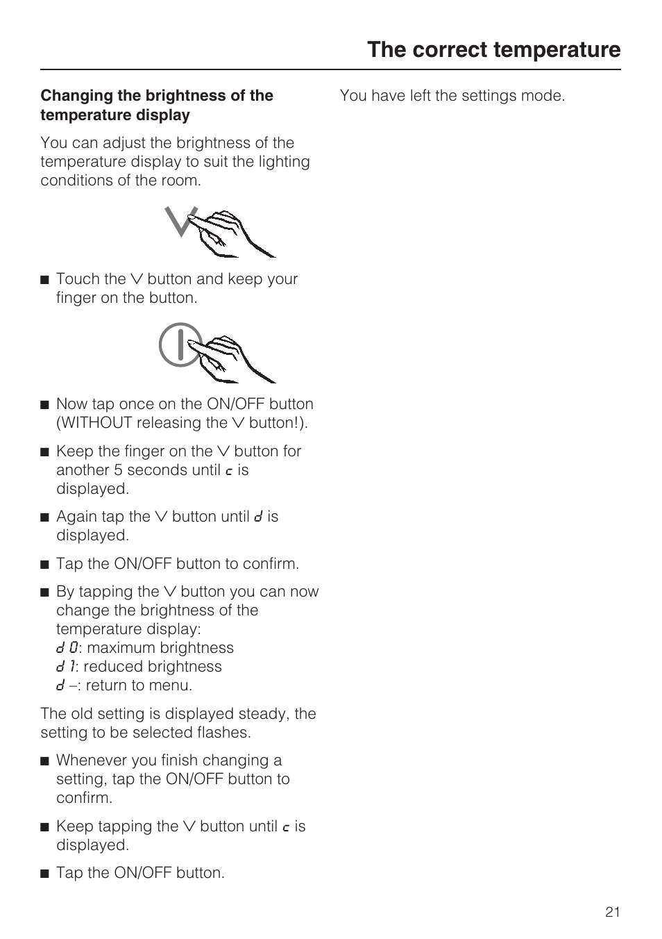 The correct temperature | Miele KFN 14943 SDE ED User Manual | Page 21 / 68