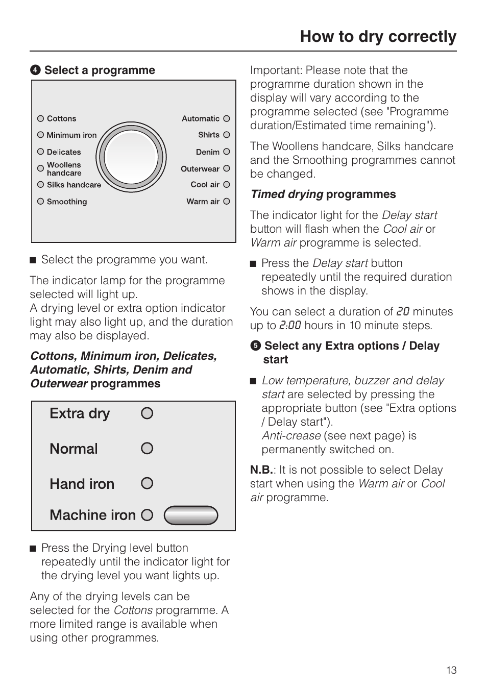 How to dry correctly | Miele T 8422 C User Manual | Page 13 / 52