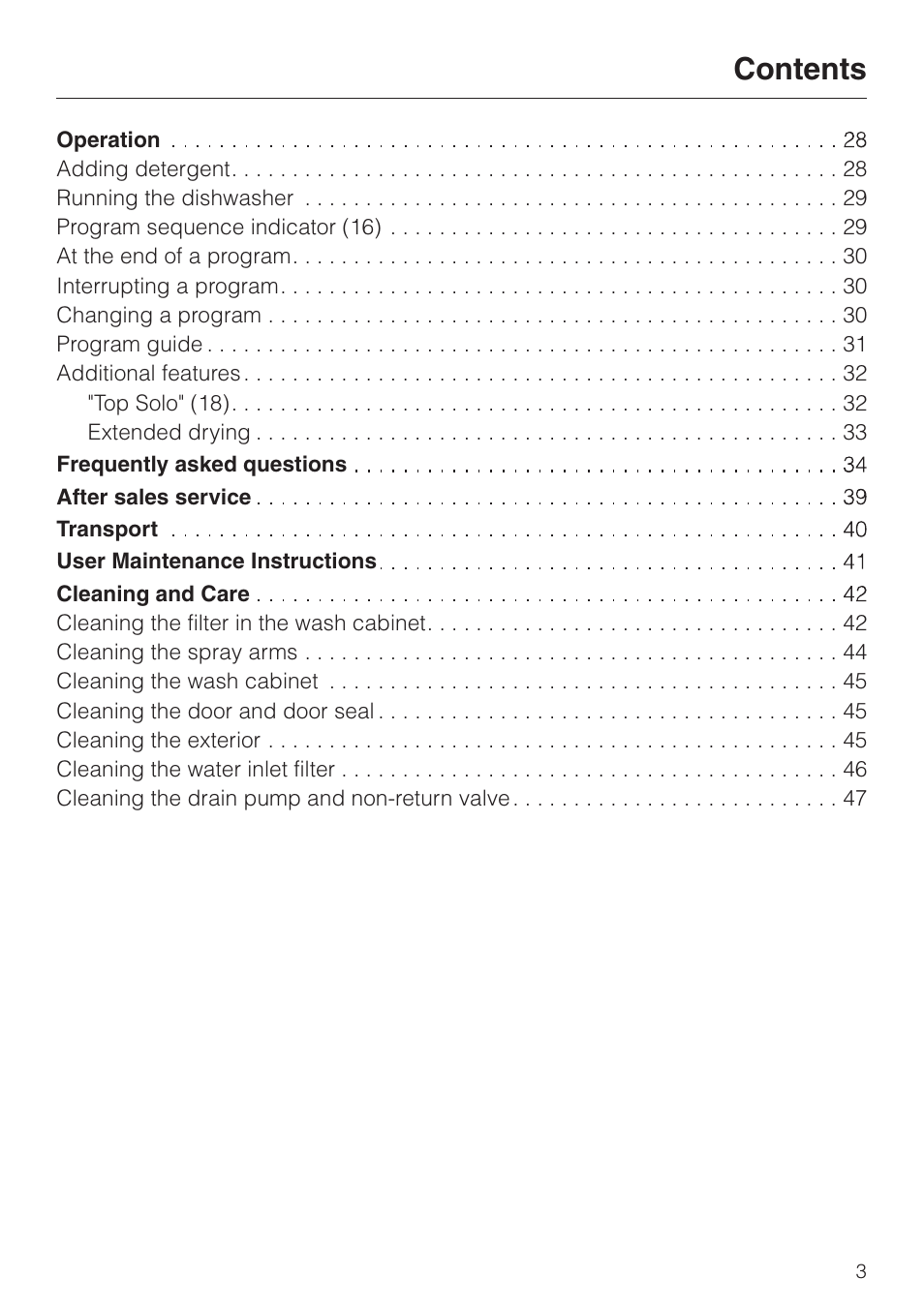 Miele TOUCHTRONIC G 832 SC User Manual | Page 3 / 48