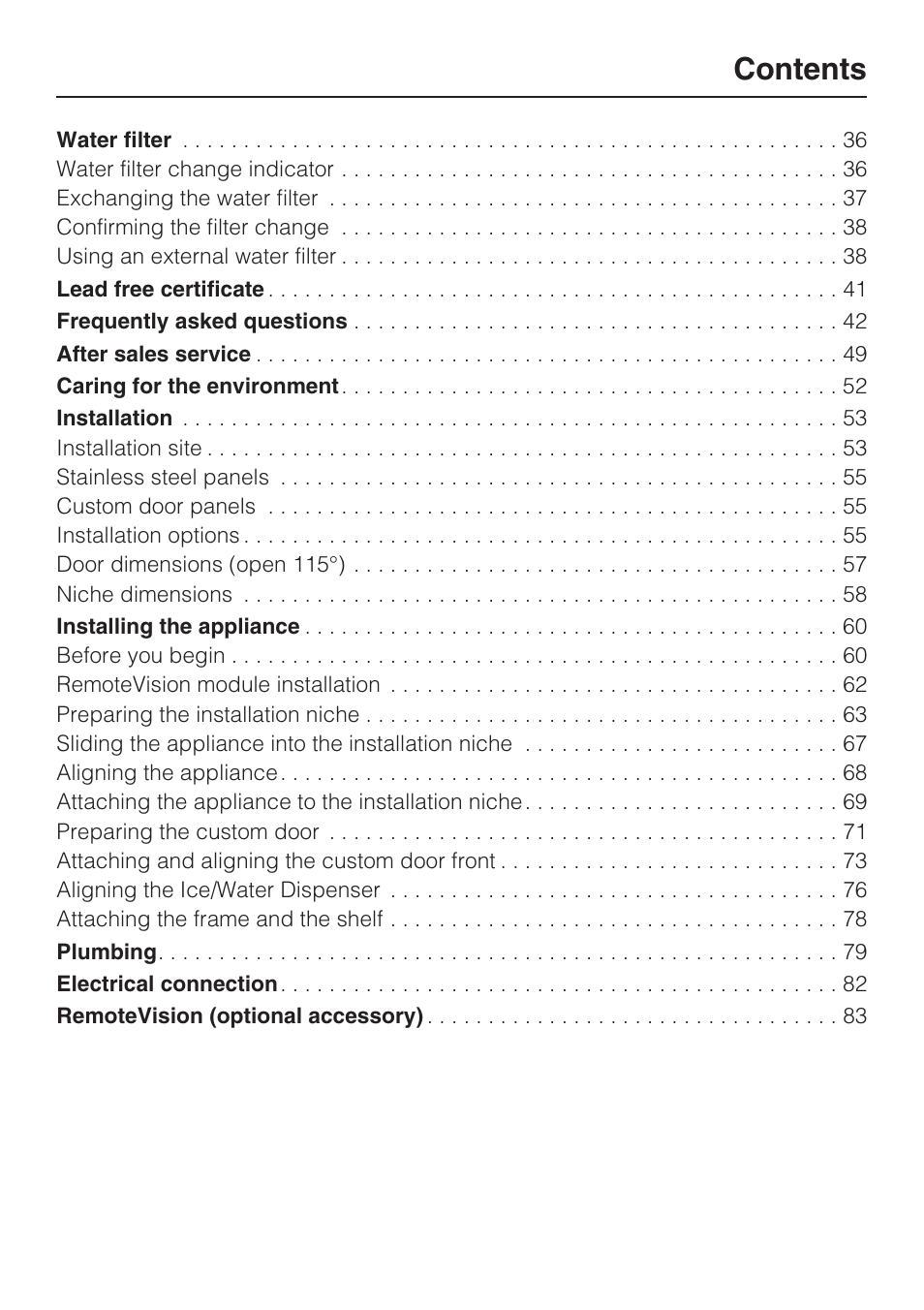 Miele F1471VI User Manual | Page 3 / 88