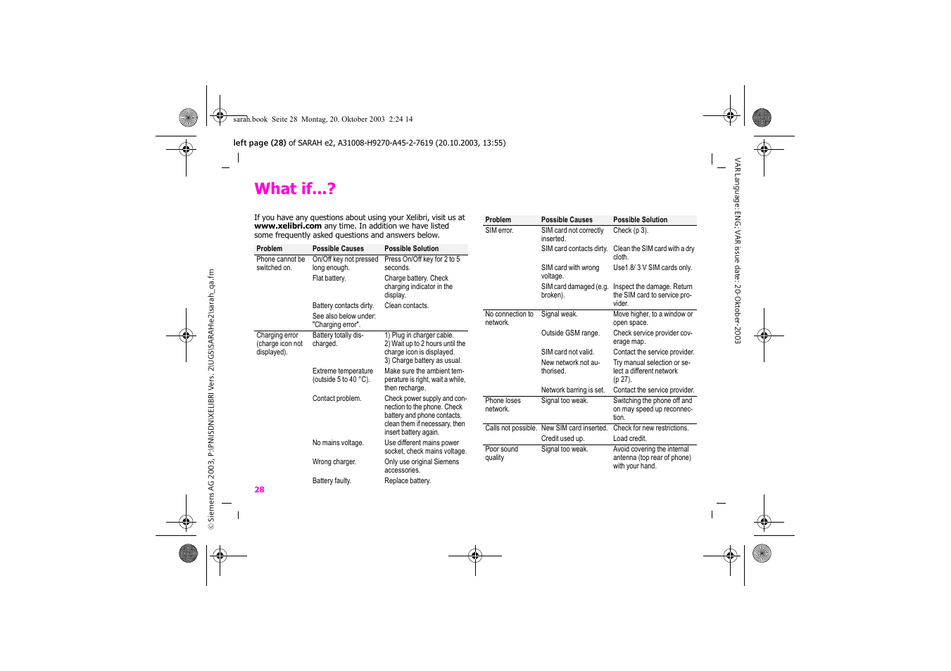 What if | Siemens Xelibri 8 User Manual | Page 29 / 36