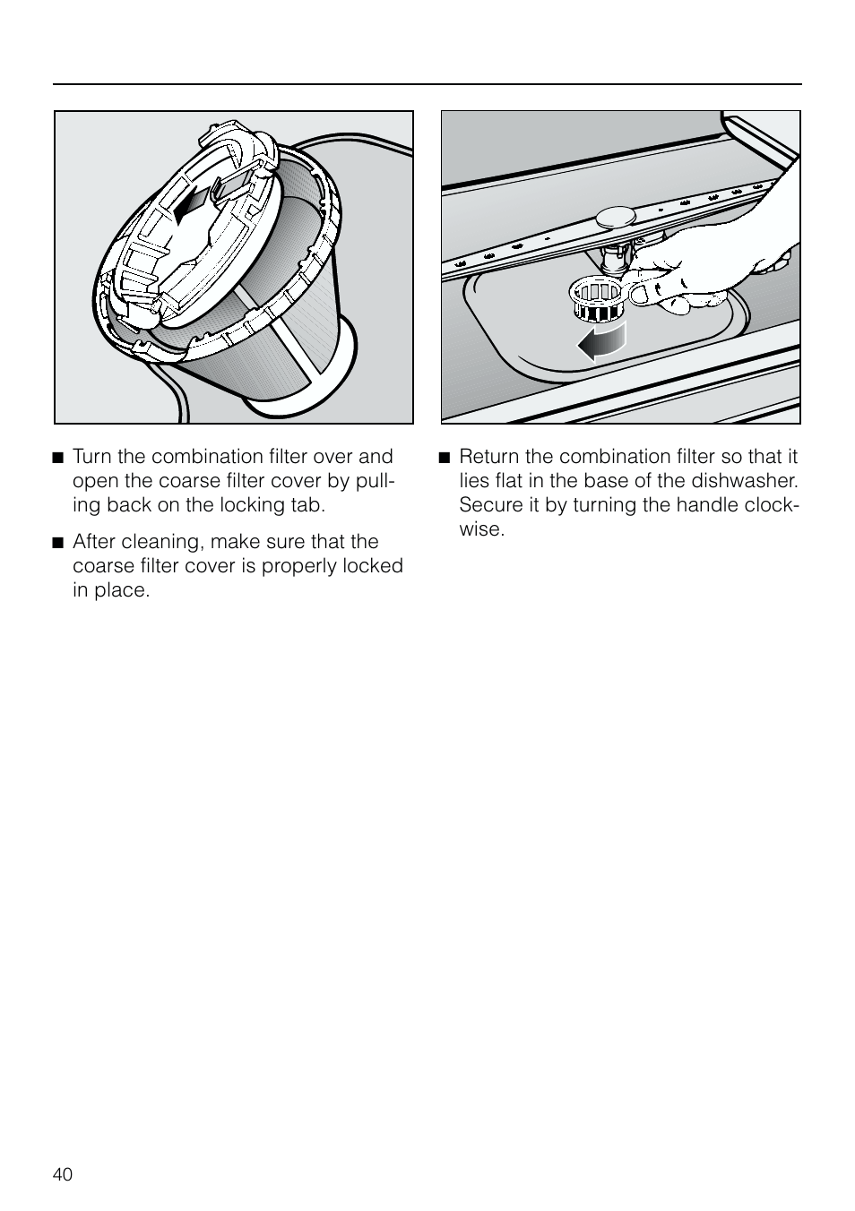 Cleaning and care | Miele G 803 User Manual | Page 40 / 60