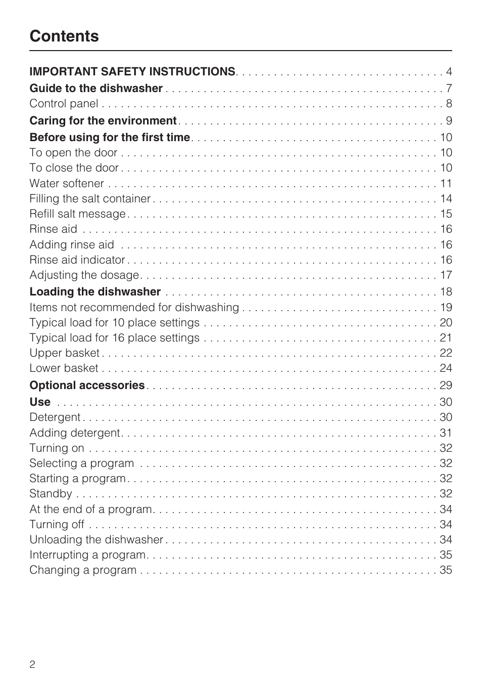 Miele G 5175 User Manual | Page 2 / 60