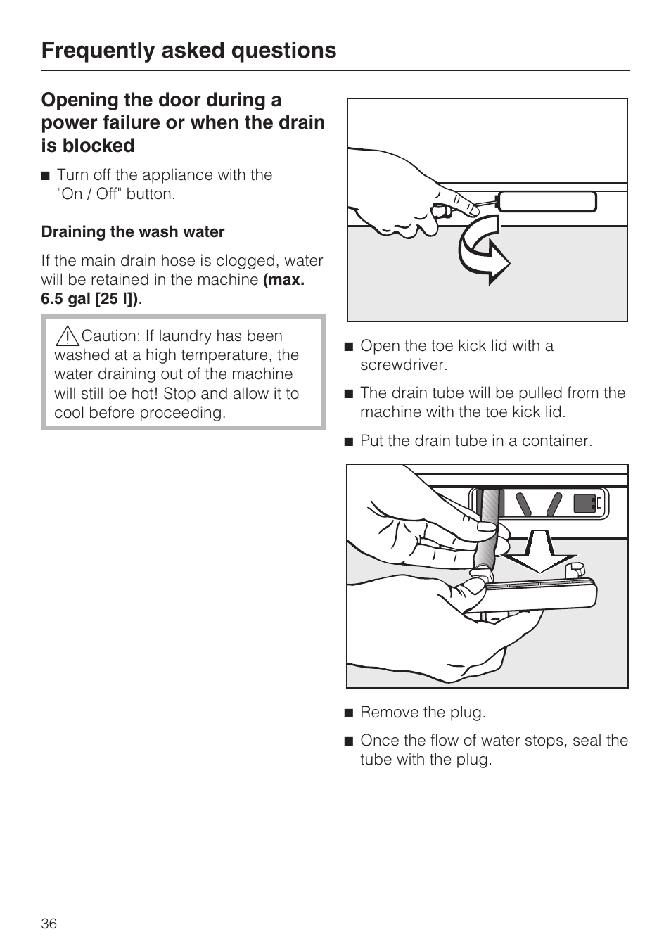 Frequently asked questions | Miele TOUCHTRONIC W 3039 User Manual | Page 40 / 60
