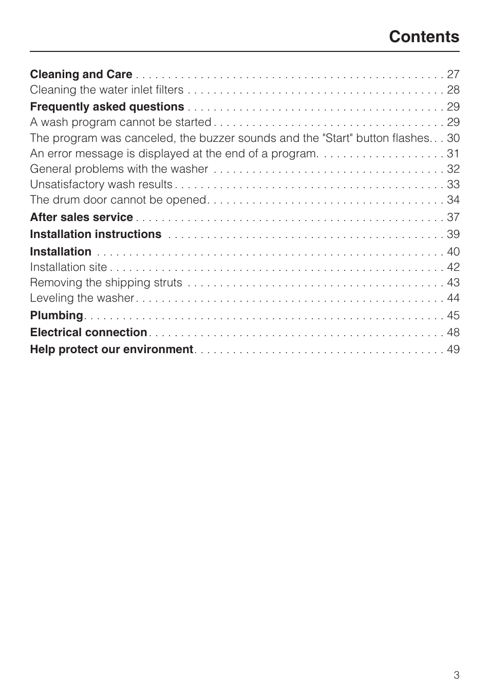 Miele W4802 User Manual | Page 3 / 56