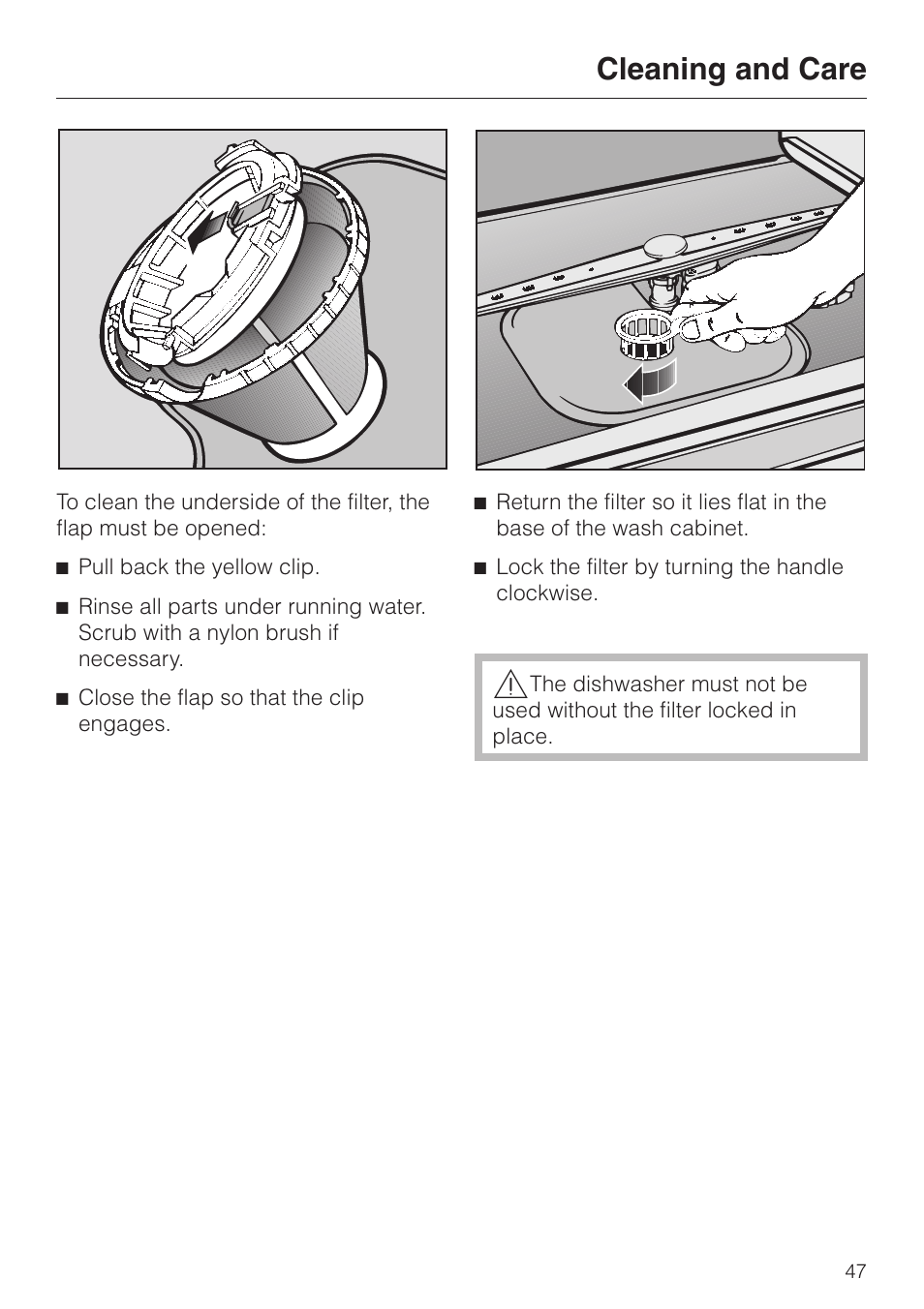Cleaning and care | Miele INCOGNITO G 818 SCVI User Manual | Page 47 / 56