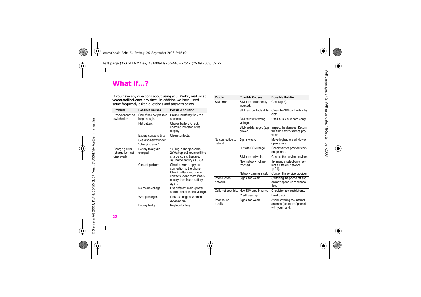 What if | Siemens Xelibri 7 User Manual | Page 23 / 31