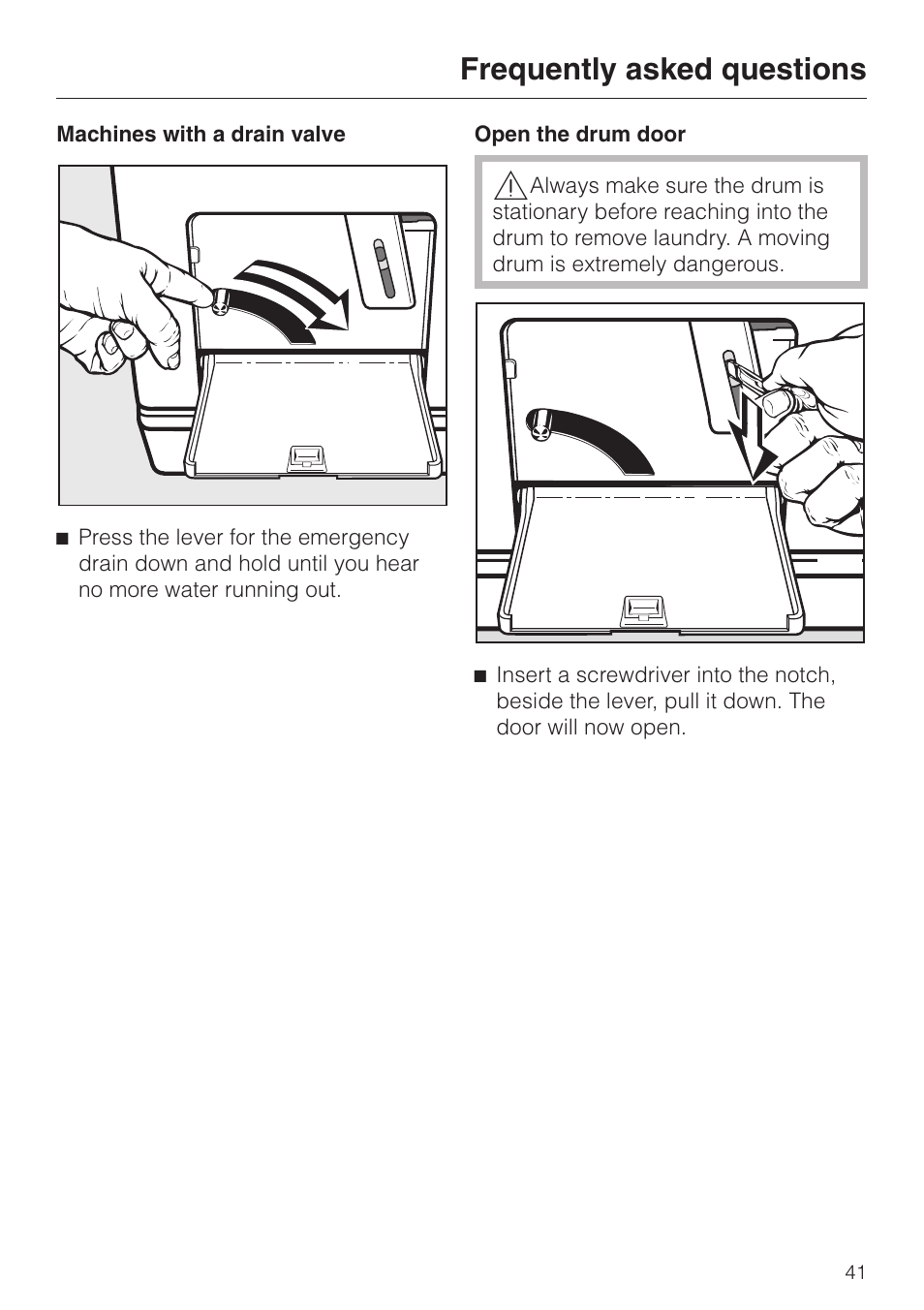 Frequently asked questions | Miele PW 6065 User Manual | Page 41 / 72