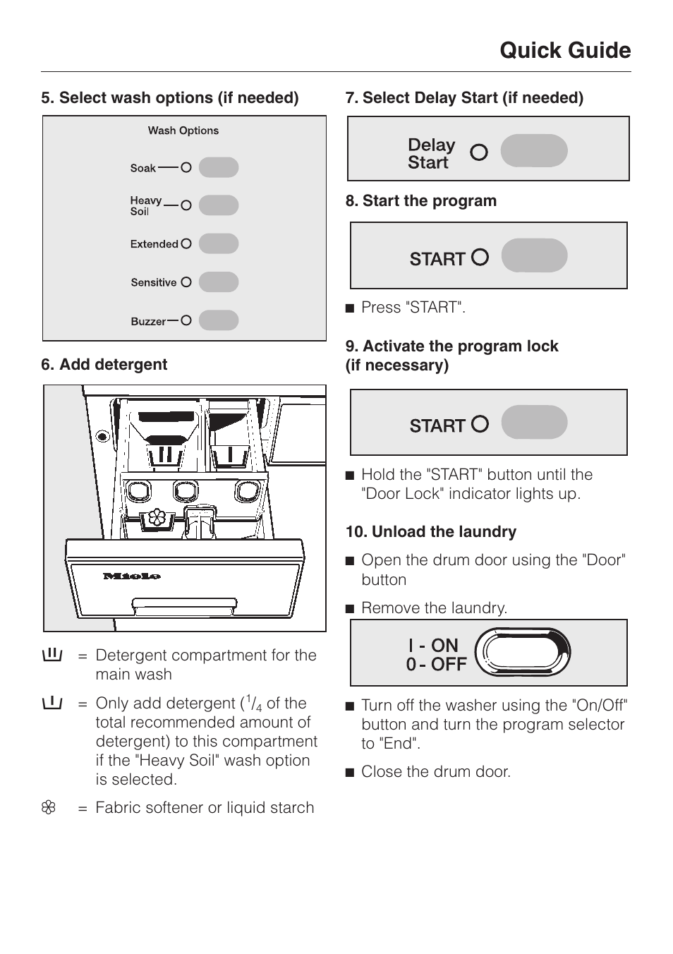 Quick guide | Miele W1986 User Manual | Page 27 / 52