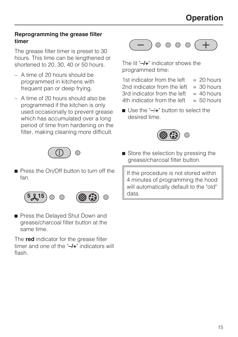 Operation | Miele DA5190W User Manual | Page 15 / 40