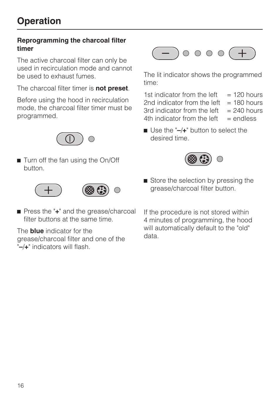 Operation | Miele DA5190W User Manual | Page 16 / 40