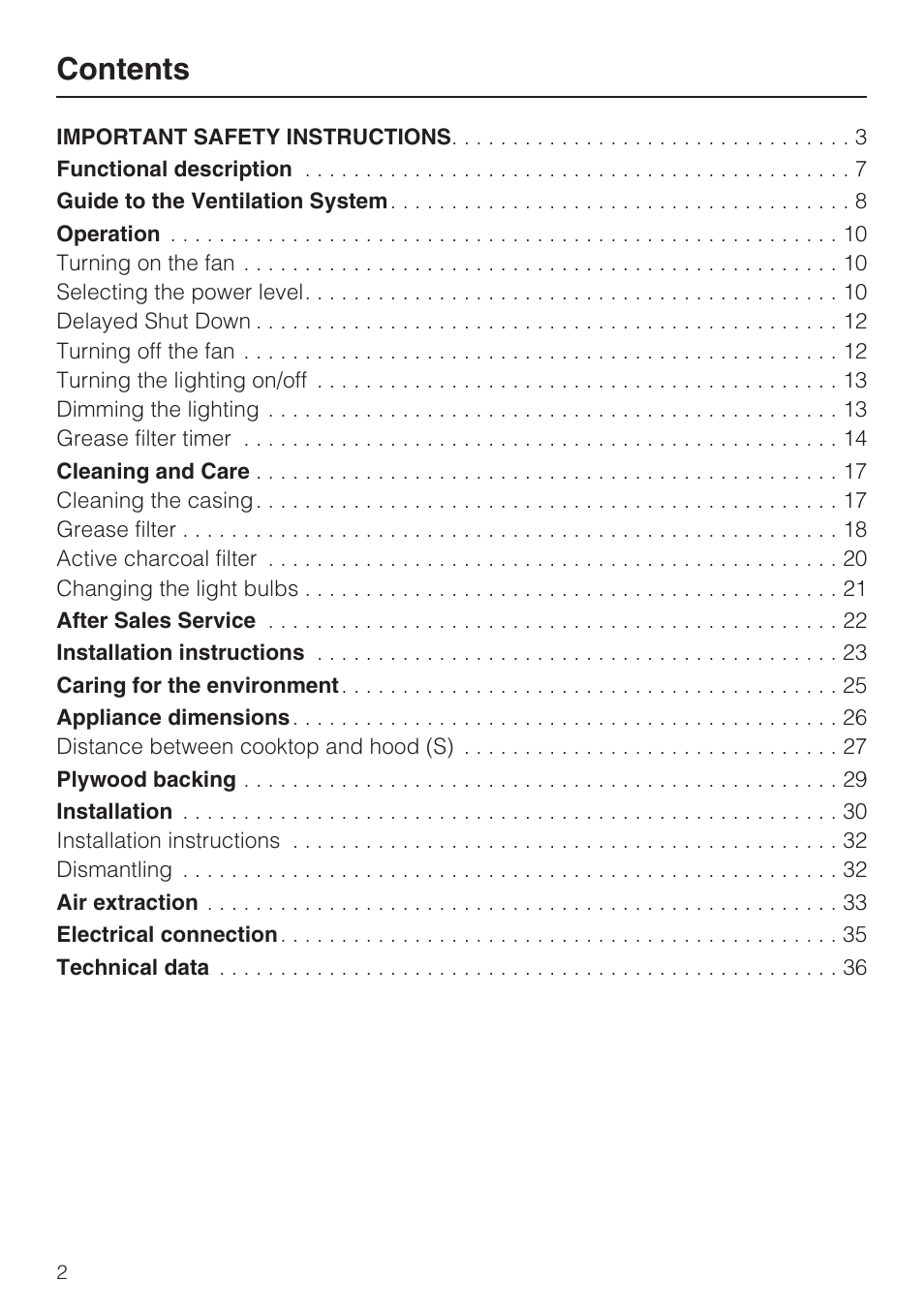 Miele DA5190W User Manual | Page 2 / 40