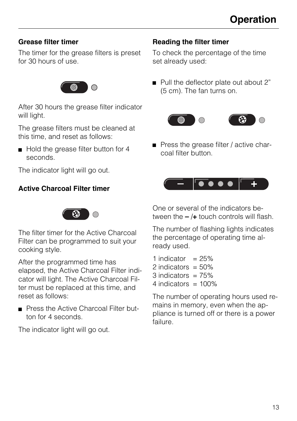 Operation | Miele DA 337 I User Manual | Page 13 / 44