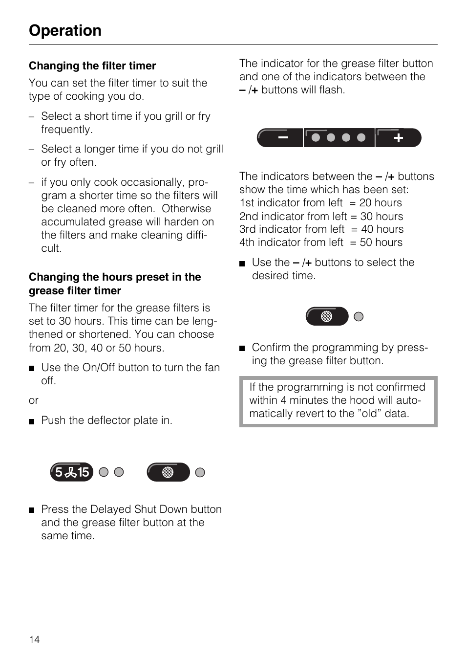 Operation | Miele DA 337 I User Manual | Page 14 / 44