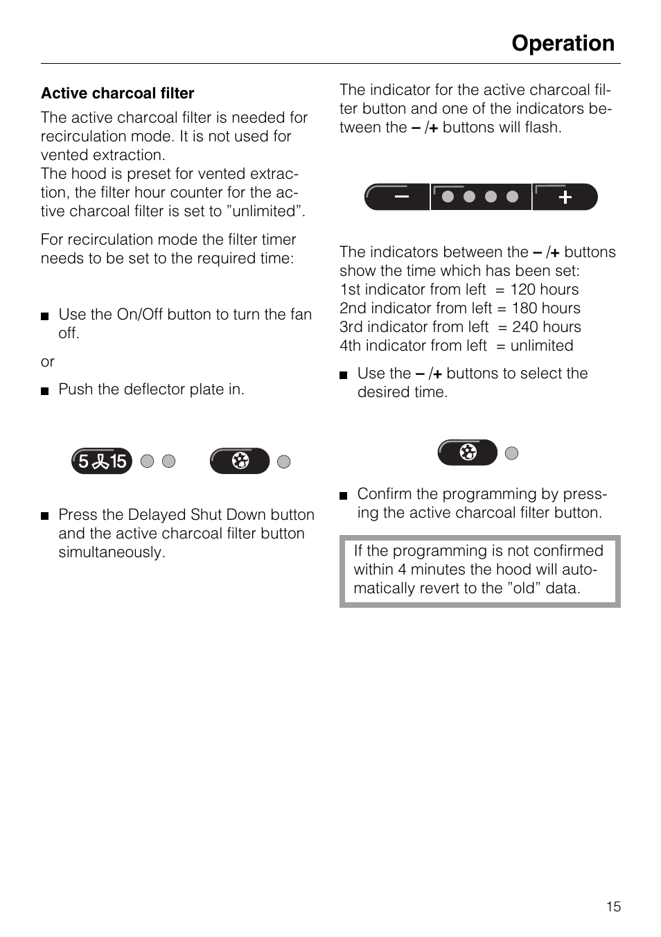 Operation | Miele DA 337 I User Manual | Page 15 / 44