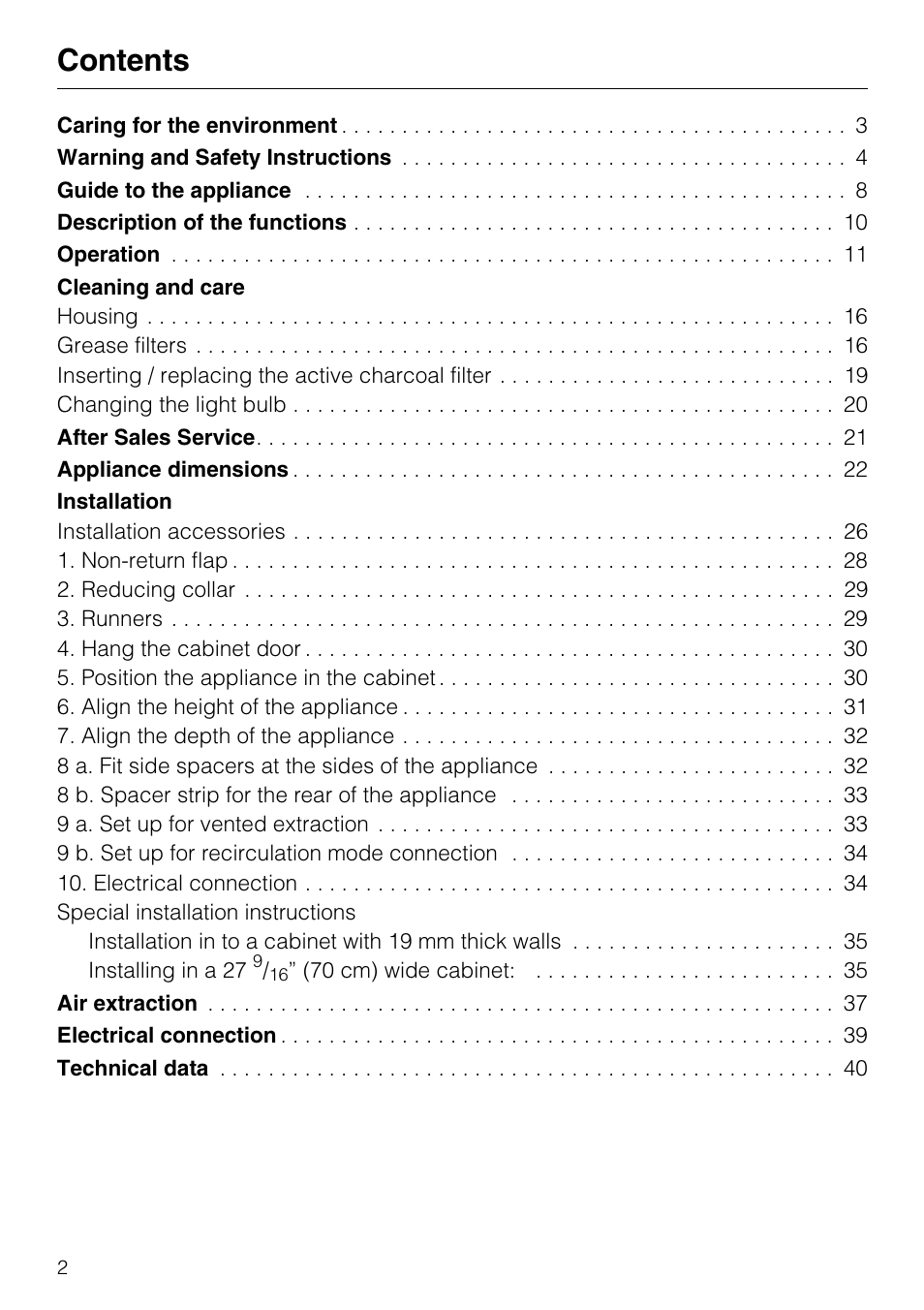 Miele DA 337 I User Manual | Page 2 / 44