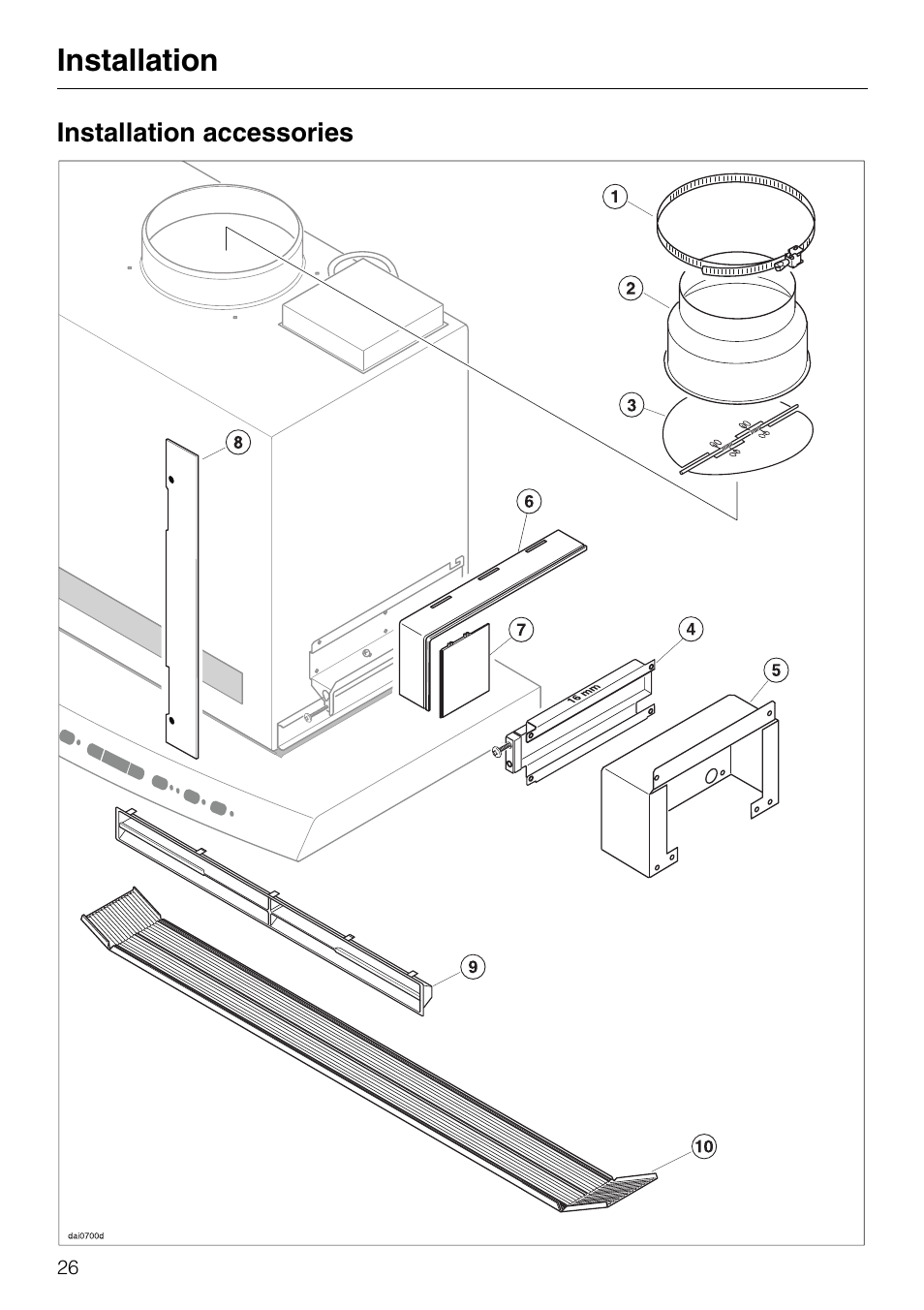 Installation | Miele DA 337 I User Manual | Page 26 / 44