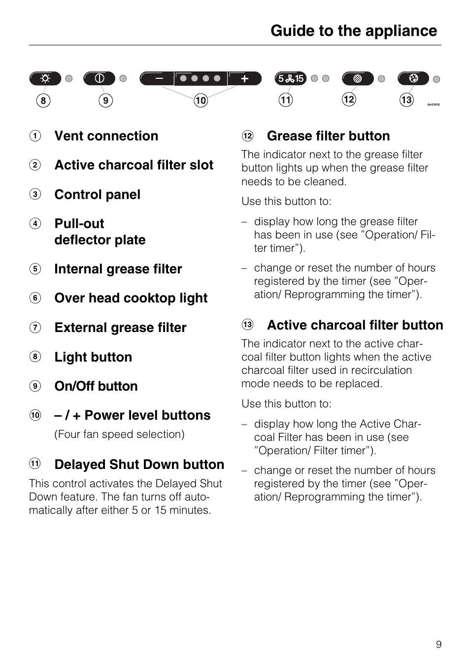 Guide to the appliance | Miele DA 337 I User Manual | Page 9 / 44