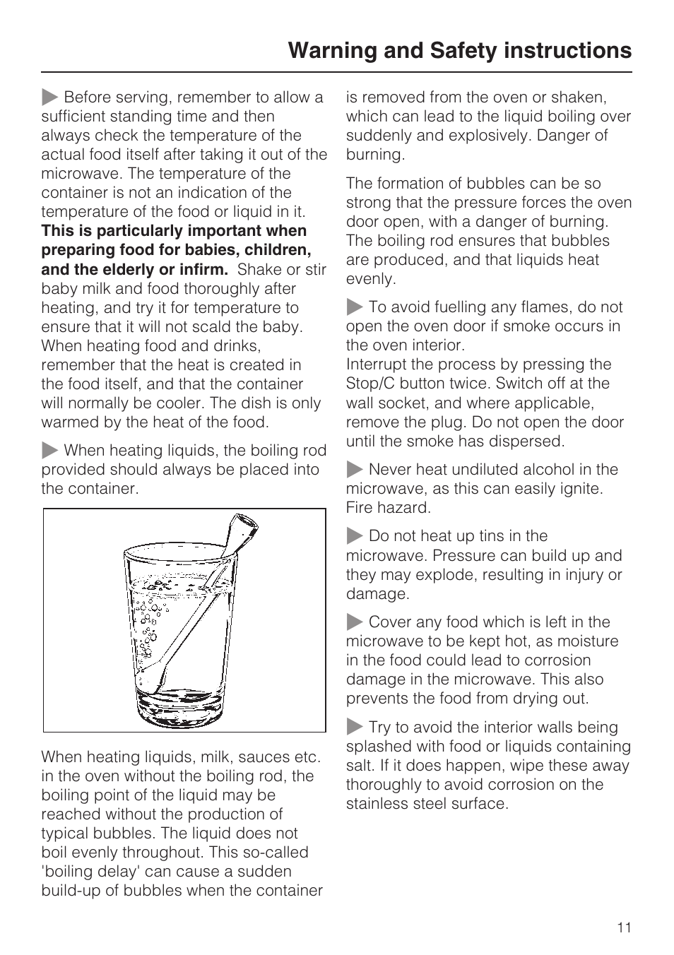 Warning and safety instructions | Miele M 8151-1 User Manual | Page 11 / 56