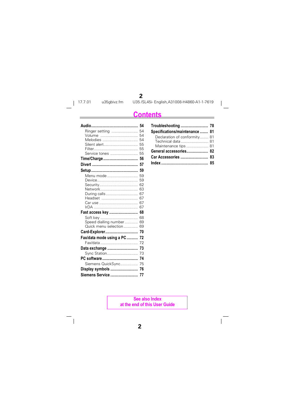 Rqwhqwv | Siemens SL45i User Manual | Page 4 / 90