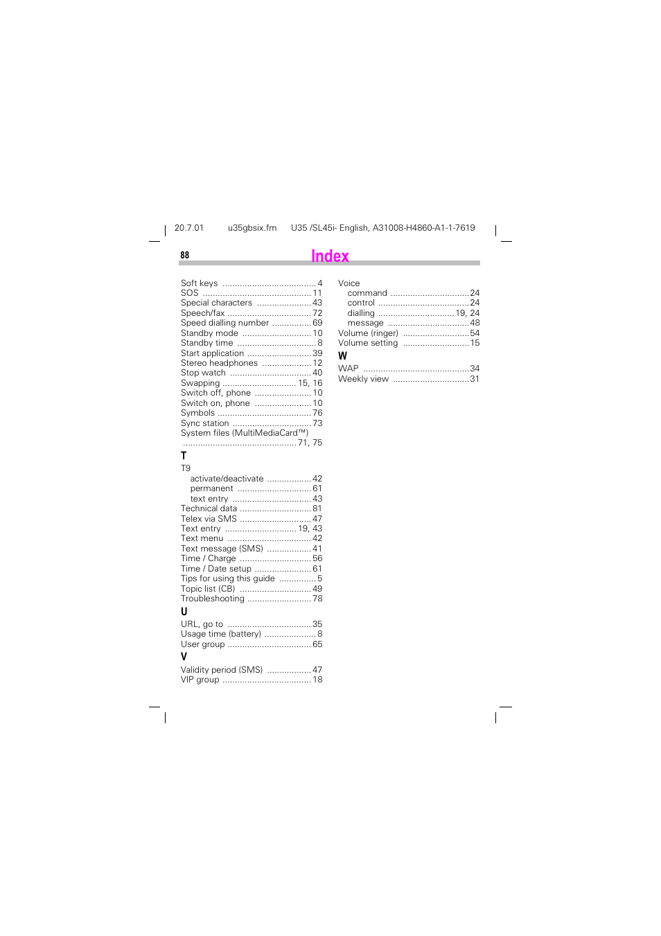 Siemens SL45i User Manual | Page 90 / 90