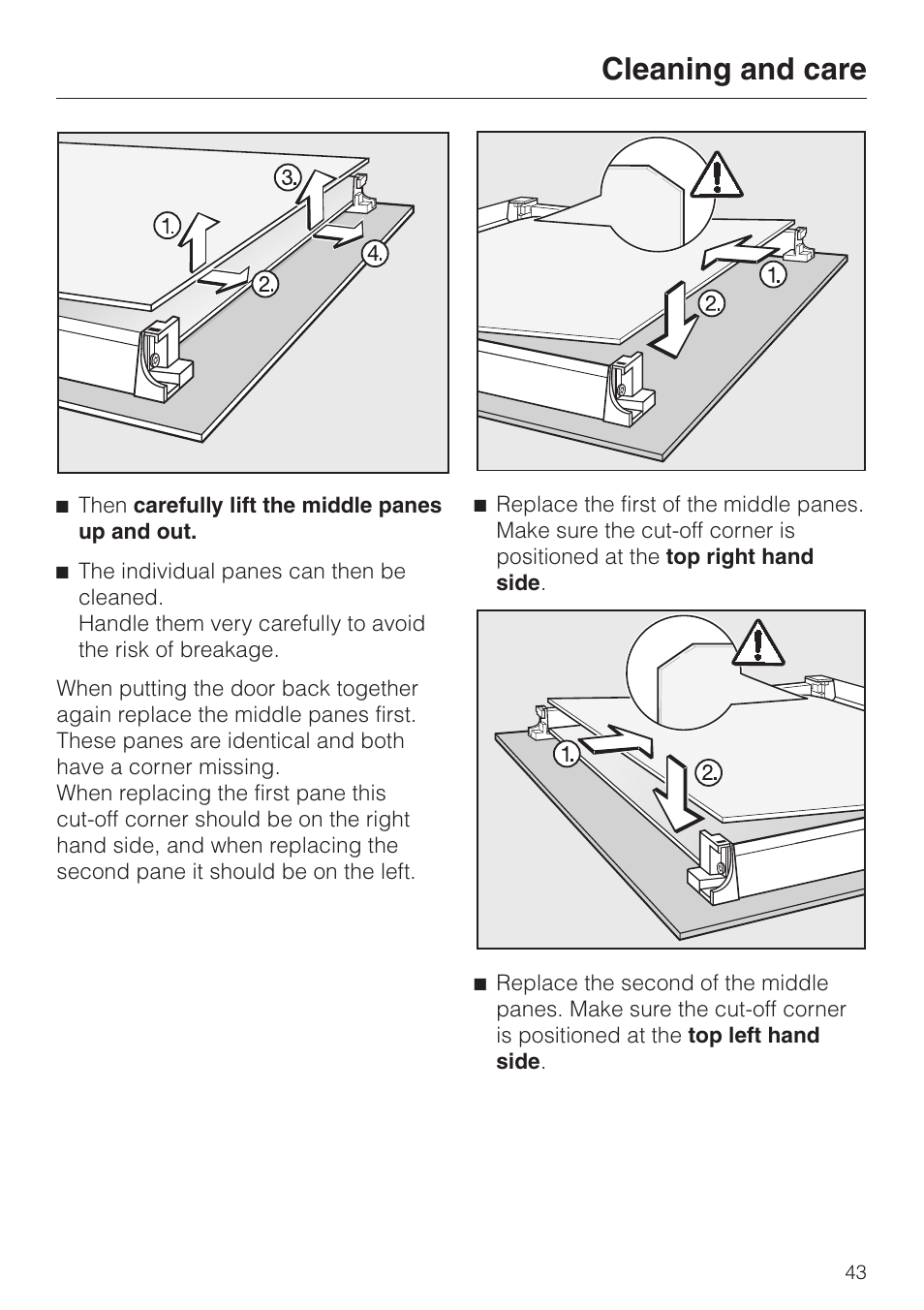 Cleaning and care | Miele H 4681 User Manual | Page 43 / 60