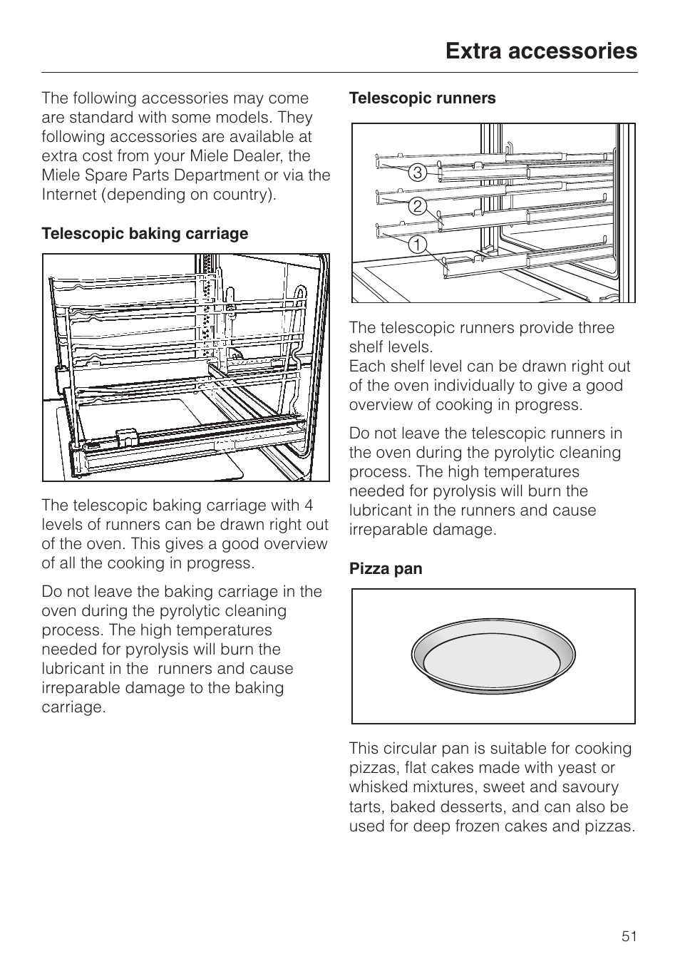 Extra accessories 51, Extra accessories | Miele H 4681 User Manual | Page 51 / 60