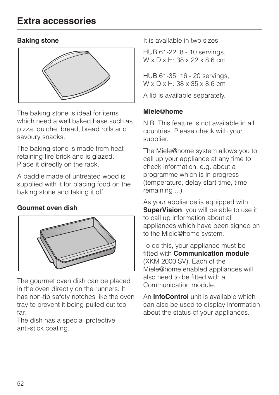 Extra accessories | Miele H 4681 User Manual | Page 52 / 60