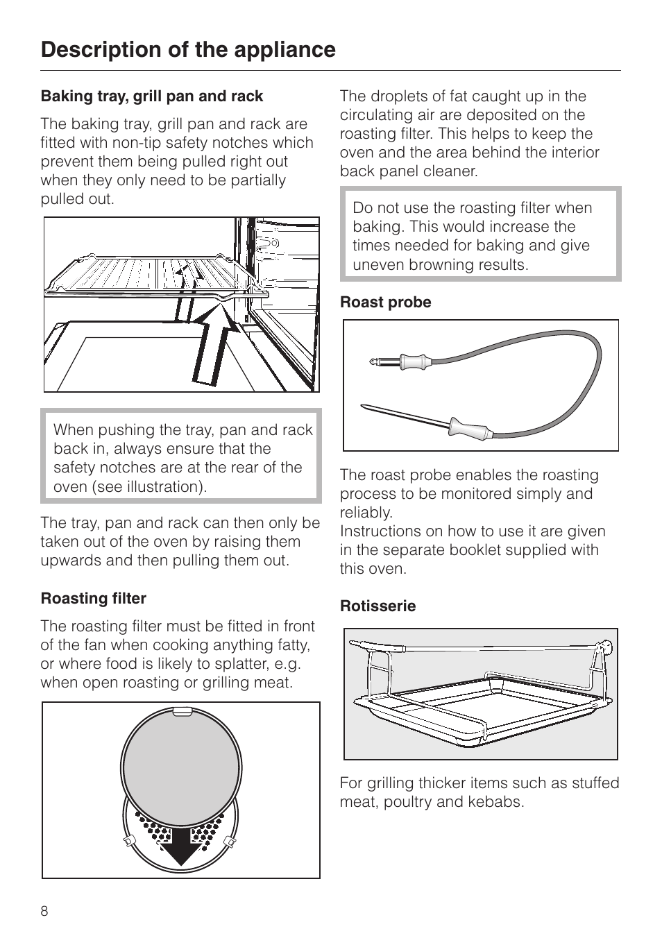 Description of the appliance | Miele H 4681 User Manual | Page 8 / 60