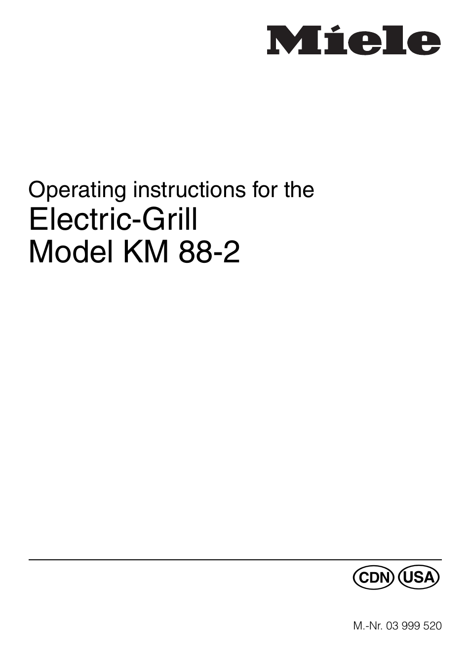 Miele KM88-2 User Manual | 20 pages