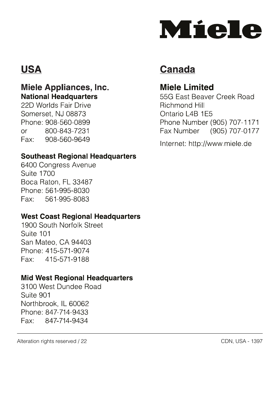 Miele KM88-2 User Manual | Page 20 / 20