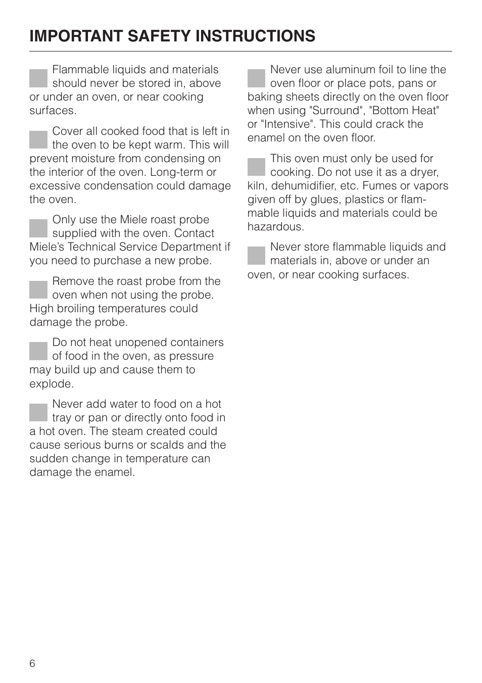 Important safety instructions | Miele H350-2B User Manual | Page 6 / 56