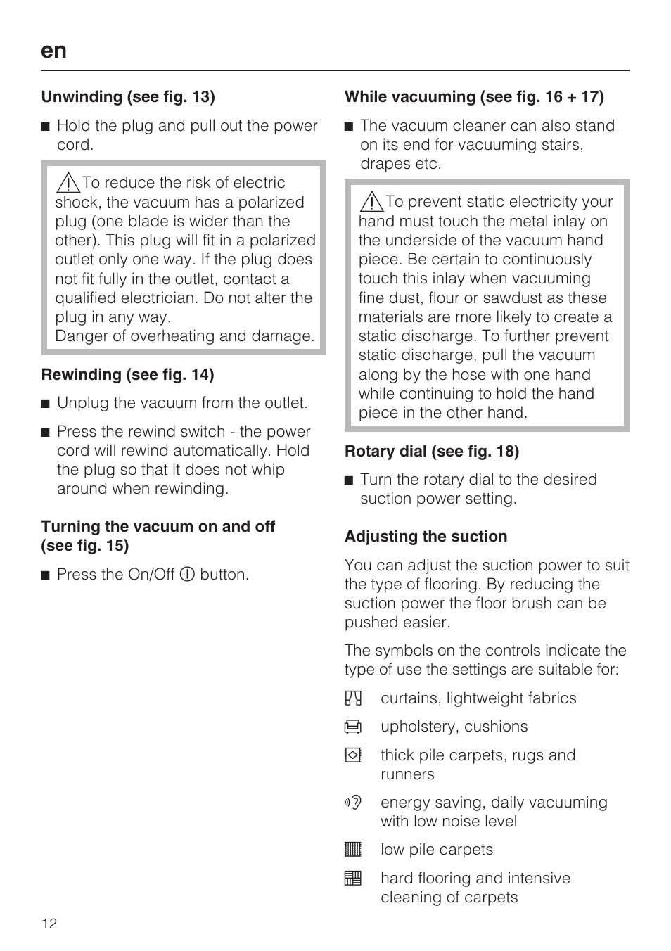 Miele S 6000 User Manual | Page 12 / 80