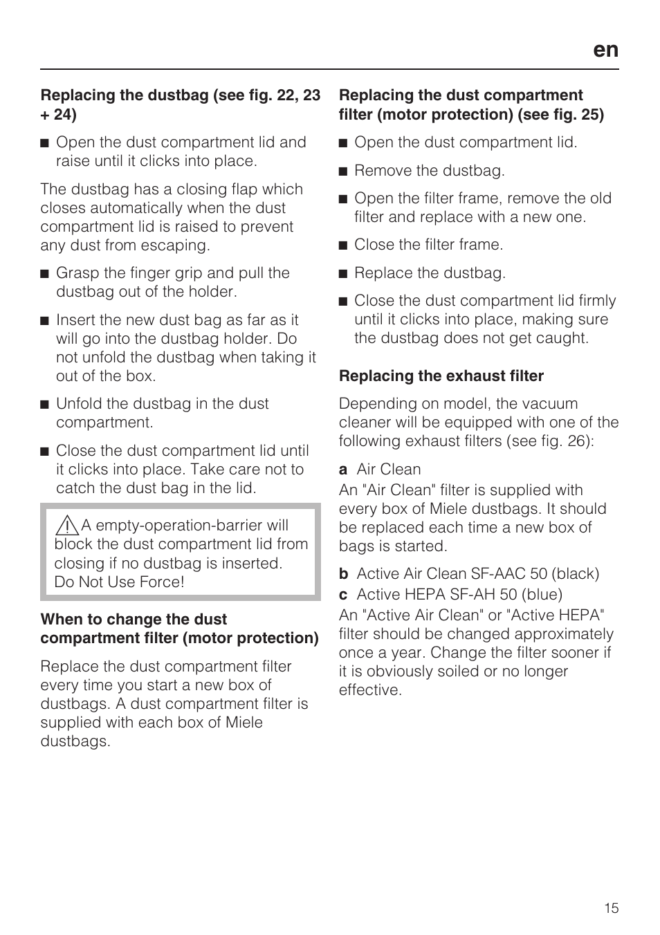 Miele S 6000 User Manual | Page 15 / 80